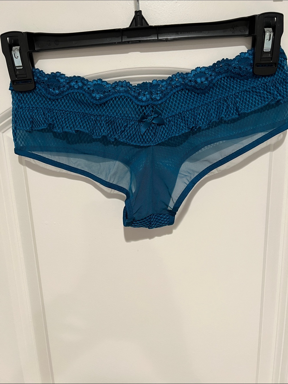 NWOT Victoria's Secret Teal Lace & Mesh Hipster Cheeky Panty